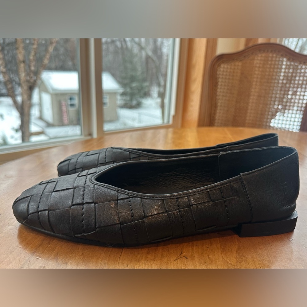 Frye Claire Woven Leather Ballet Flats in black size 9 - Picture 6 of 10